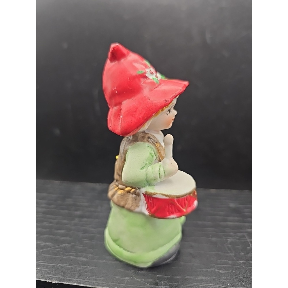 Vintage Christmas Boy Ceramic Figurine Bell With Drum and Lamb 1980 - Picture 2 of 6